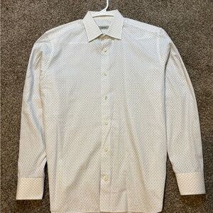 Z Zegna Men's Shirt Fine Cotton Slim Fit Stripe Ermenegildo Size L Luxury